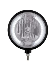 (BOX) BLACK "BILLET" STYLE GROOVE HEADLIGHT - 34 WHITE LED CRYSTAL HALOGEN (BOX) BLACK "BILLET" STYLE GROOVE HEADLIGHT - 34 WHITE LED CRYSTAL HALOGEN