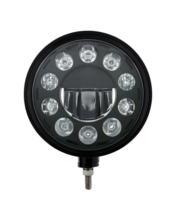 (BOX) BLACK "BILLET" STYLE GROOVE HEADLIGHT - CRYSTAL BLACKOUT 11 LED (BOX) BLACK "BILLET" STYLE GROOVE HEADLIGHT - CRYSTAL BLACKOUT 11 LED