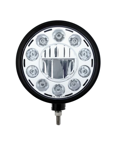(BOX) BLACK "BILLET" STYLE GROOVE HEADLIGHT - CRYSTAL CHROME 11 LED (BOX) BLACK "BILLET" STYLE GROOVE HEADLIGHT - CRYSTAL CHROME 11 LED