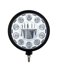 (BOX) BLACK "BILLET" STYLE GROOVE HEADLIGHT - CRYSTAL CHROME 11 LED (BOX) BLACK "BILLET" STYLE GROOVE HEADLIGHT - CRYSTAL CHROME 11 LED