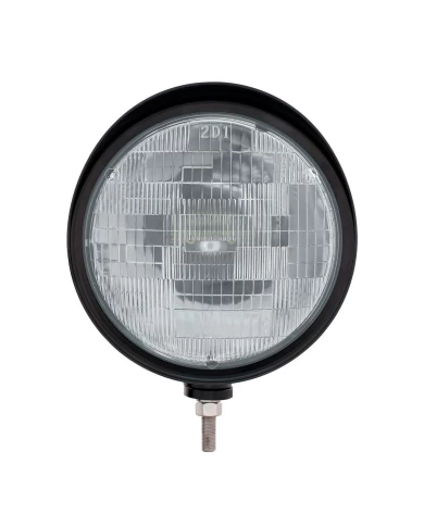 (BOX) BLACK "BILLET" STYLE GROOVE HEADLIGHT WITH VISOR - H6024 HALOGEN (BOX) BLACK "BILLET" STYLE GROOVE HEADLIGHT WITH VISOR - H6024 HALOGEN