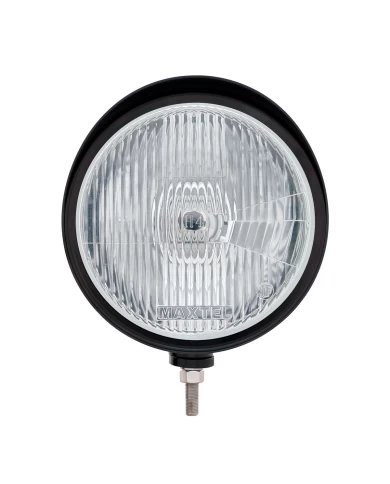 (BOX) BLACK "BILLET" STYLE GROOVE HEADLIGHT WITH VISOR - H4 HALOGEN (BOX) BLACK "BILLET" STYLE GROOVE HEADLIGHT WITH VISOR - H4 HALOGEN