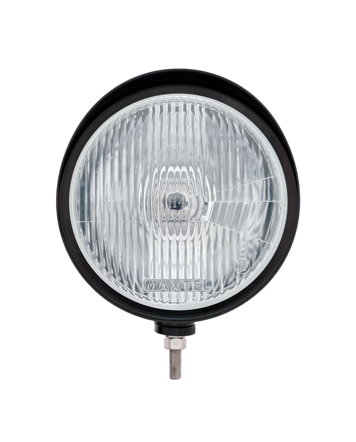 (BOX) BLACK "BILLET" STYLE GROOVE HEADLIGHT WITH VISOR - H4 HALOGEN (BOX) BLACK "BILLET" STYLE GROOVE HEADLIGHT WITH VISOR - H4 HALOGEN