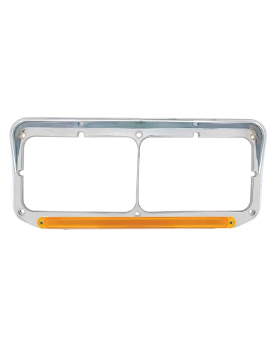 (CARD) 24 LED RECTANGULAR DUAL HEADLIGHT BEZEL W/ VISOR - GLO LIGHT - AMBER LED / AMBER LENS (CARD) 24 LED RECTANGULAR DUAL HEADLIGHT BEZEL W/ VISOR - GLO LIGHT - AMBER LED / AMBER LENS