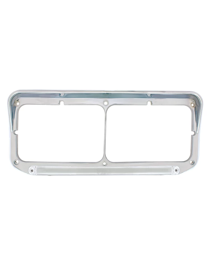 (CARD) 24 LED RECTANGULAR DUAL HEADLIGHT BEZEL W/ VISOR - GLO LIGHT - AMBER LED / CLEAR LENS