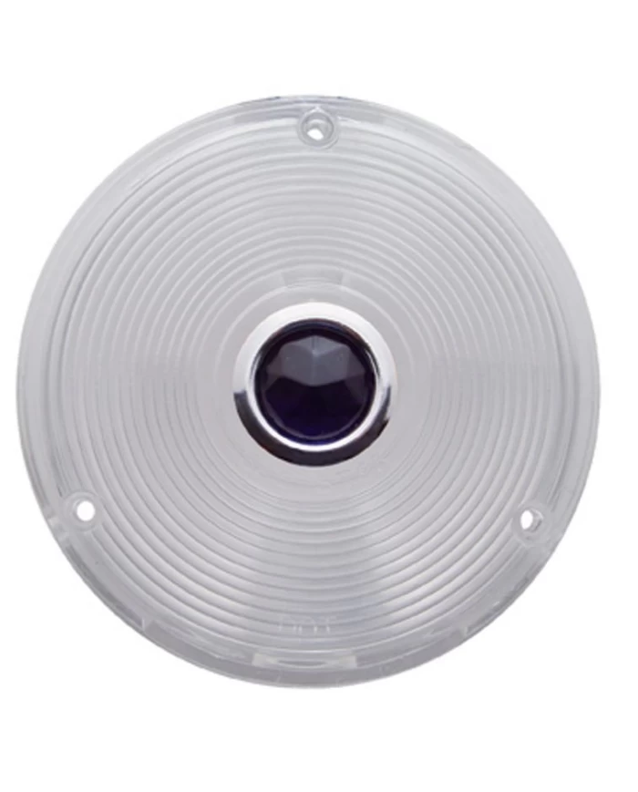 (BULK) PLASTIC TURN SIGNAL LENS W/ BLUE DOT - CLEAR