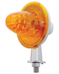 (CARD) CRYSTAL HONDA DIAMOND AMBER LIGHT W/ 1 1/8" ARM - SINGLE CONTACT