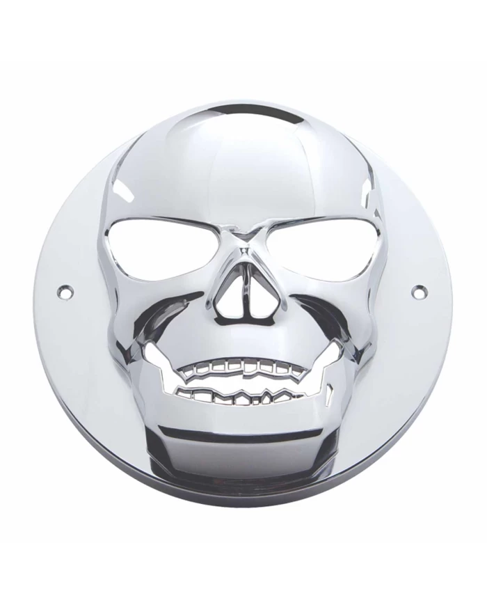 (CARD) CHROME 2" LIGHT SKULL BEZEL