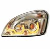 UP31226-Chrome Projection Headlight W/Dual Function Amber LED Position Lights For 2008-17 FL Cascadia - Driver