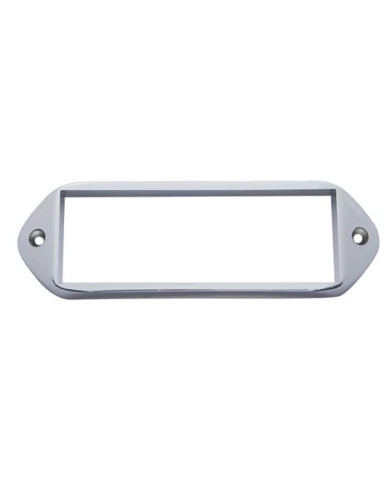 (CARD) CHROME PLASTIC RECTANGULAR TURTLE BACK MARKER LIGHT BEZEL (CARD) CHROME PLASTIC RECTANGULAR TURTLE BACK MARKER LIGHT BEZEL