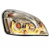 UP31227-Chrome Projection Headlight W/Dual Function Amber LED Position Lights For 2008-17 FL Cascadia - Passenger