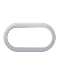 (CARD) CHROME DIE CAST VINTAGE OVAL FLUSH MOUNT BEZEL W/ MOUNTING STUDS