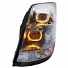 UP31230-Chrome Projection Headlight With Amber LED Light Bar For 2003-2017 Volvo VN/VNL - Driver