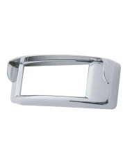 (CARD) CHROME PLASTIC RECTANGULAR LED MARKER LIGHT BEZEL W/ VISOR