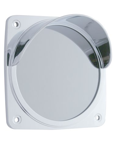 (CARD) CHROME PLASTIC SQUARE MIRROR LIGHT BEZEL W/ VISOR (CARD) CHROME PLASTIC SQUARE MIRROR LIGHT BEZEL W/ VISOR
