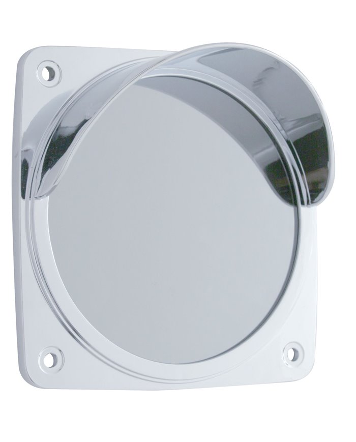 (CARD) CHROME PLASTIC SQUARE MIRROR LIGHT BEZEL W/ VISOR