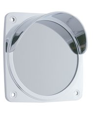 (CARD) CHROME PLASTIC SQUARE MIRROR LIGHT BEZEL W/ VISOR