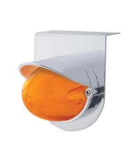 (BULK) 9 LED DUAL FUNCTION STAINLESS “GLO” LIGHT BRACKET WITH VISOR - AMBER LED / AMBER LENS
