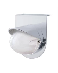 (BULK) 9 LED DUAL FUNCTION STAINLESS “GLO” LIGHT BRACKET WITH VISOR - AMBER LED / CLEAR LENS