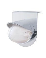 (BULK) 9 LED DUAL FUNCTION STAINLESS “GLO” LIGHT BRACKET WITH VISOR - RED LED / CLEAR LENS