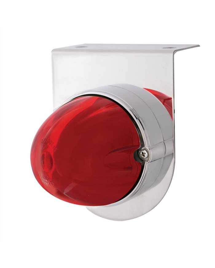 (BULK) 9 LED DUAL FUNCTION STAINLESS “GLO” LIGHT BRACKET - RED LED / RED LENS