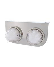 (BULK) TWO 9 LED DUAL FUNCTION STAINLESS “GLO” LIGHT BRACKET - AMBER LED / CLEAR LENS