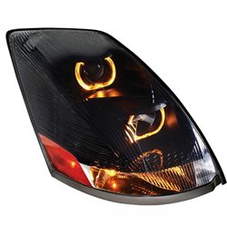 UP31233-Blackout Projection Headlight With Amber LED Light Bar For 2003-2017 Volvo VN/VNL - Passenger