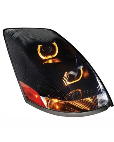 UP31233-Blackout Projection Headlight With Amber LED Light Bar For 2003-2017 Volvo VN/VNL - Passenger