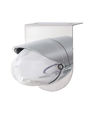 (BULK) 9 LED DUAL FUNCTION STAINLESS “GLO” LIGHT BRACKET WITH VISOR - AMBER LED / CLEAR LENS (BULK) 9 LED DUAL FUNCTION STAINLESS “GLO” LIGHT BRACKET WITH VISOR - AMBER LED / CLEAR LENS