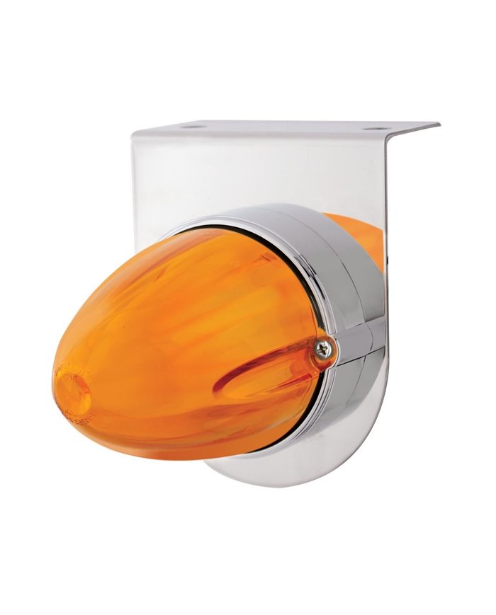 (BULK) 9 LED DUAL FUNCTION STAINLESS “GLO” LIGHT BRACKET - AMBER LED / AMBER LENS