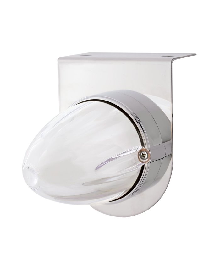 (BULK) 9 LED DUAL FUNCTION STAINLESS “GLO” LIGHT BRACKET - AMBER LED / CLEAR LENS