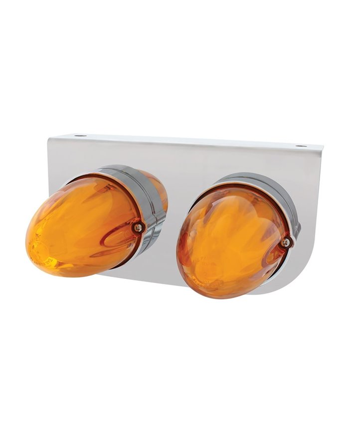 (BULK) TWO 9 LED DUAL FUNCTION STAINLESS “GLO” LIGHT BRACKET - AMBER LED / AMBER LENS (BULK) TWO 9 LED DUAL FUNCTION STAINLESS “GLO” LIGHT BRACKET - AMBER LED / AMBER LENS