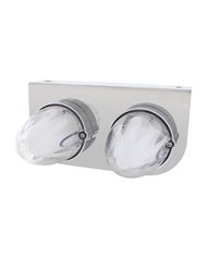 (BULK) TWO 9 LED DUAL FUNCTION STAINLESS “GLO” LIGHT BRACKET - AMBER LED / CLEAR LENS (BULK) TWO 9 LED DUAL FUNCTION STAINLESS “GLO” LIGHT BRACKET - AMBER LED / CLEAR LENS