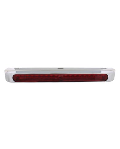 (CARD) STAINLESS 19 RED LED LIGHT BAR BRACKET WITH BEZEL (CARD) STAINLESS 19 RED LED LIGHT BAR BRACKET WITH BEZEL
