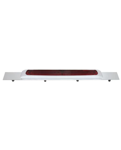 (CARD) CHROME TOP MUD FLAP PLATE WITH STUDS WITH 19 RED LED LIGHT BAR WITH BEZEL (CARD) CHROME TOP MUD FLAP PLATE WITH STUDS WITH 19 RED LED LIGHT BAR WITH BEZEL