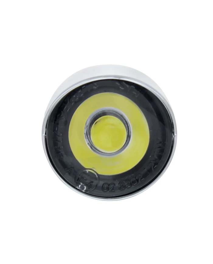 (CARD) 3 HIGH POWER LED 1" CLEARANCE/MARKER LIGHT WITH VISOR - WHITE LED/CLEAR LENS