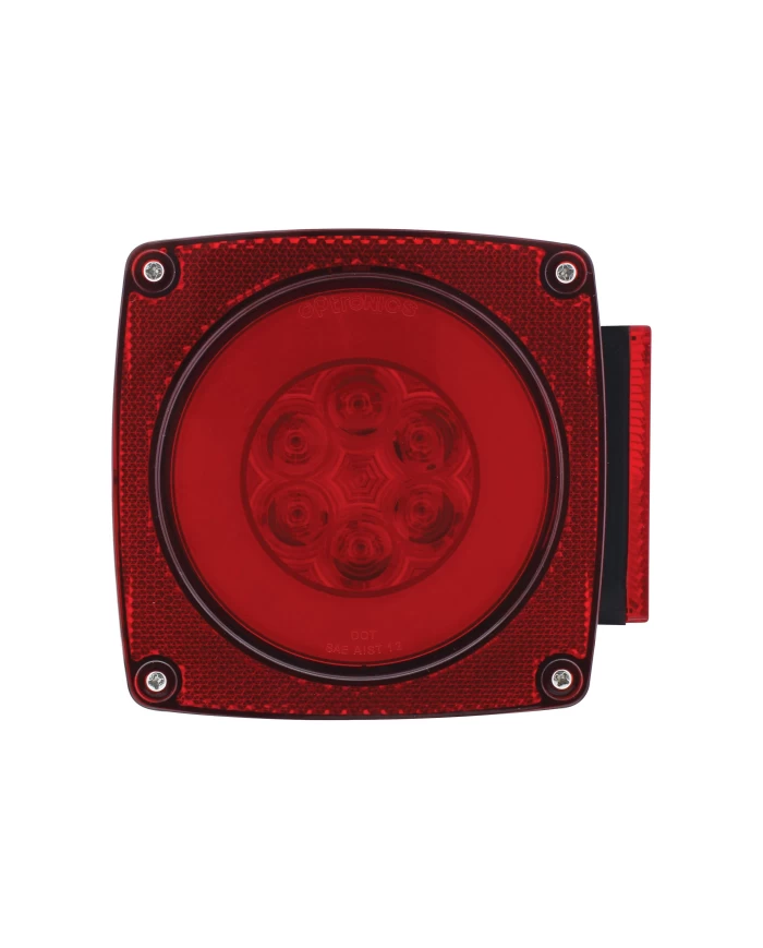 (CARD) SQUARE LED COMBINATION GLO LIGHT - 24 RED LED + 1 RED LED (SIDE MARKER) - PASSENGER
