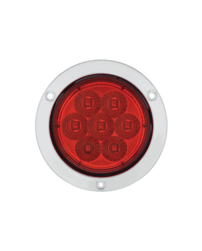 (CARD) 7 LED 4” S/T/T DEEP DISH LIGHT - RED LED/RED LENS (CARD) 7 LED 4” S/T/T DEEP DISH LIGHT - RED LED/RED LENS