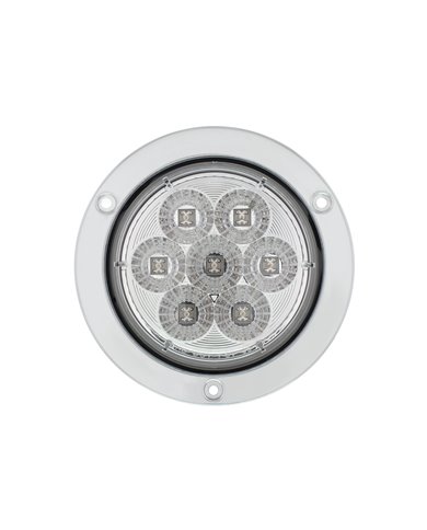 (CARD) 7 LED 4” P/T/C DEEP DISH LIGHT - AMBER LED/CLEAR LENS (CARD) 7 LED 4” P/T/C DEEP DISH LIGHT - AMBER LED/CLEAR LENS