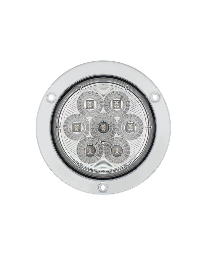 (CARD) 7 LED 4” P/T/C DEEP DISH LIGHT - AMBER LED/CLEAR LENS (CARD) 7 LED 4” P/T/C DEEP DISH LIGHT - AMBER LED/CLEAR LENS