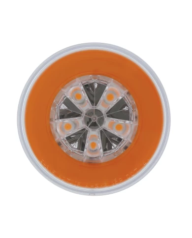 (CARD) 18 LED 4” ROUND “GLO” LIGHT - AMER LED/AMBER LENS