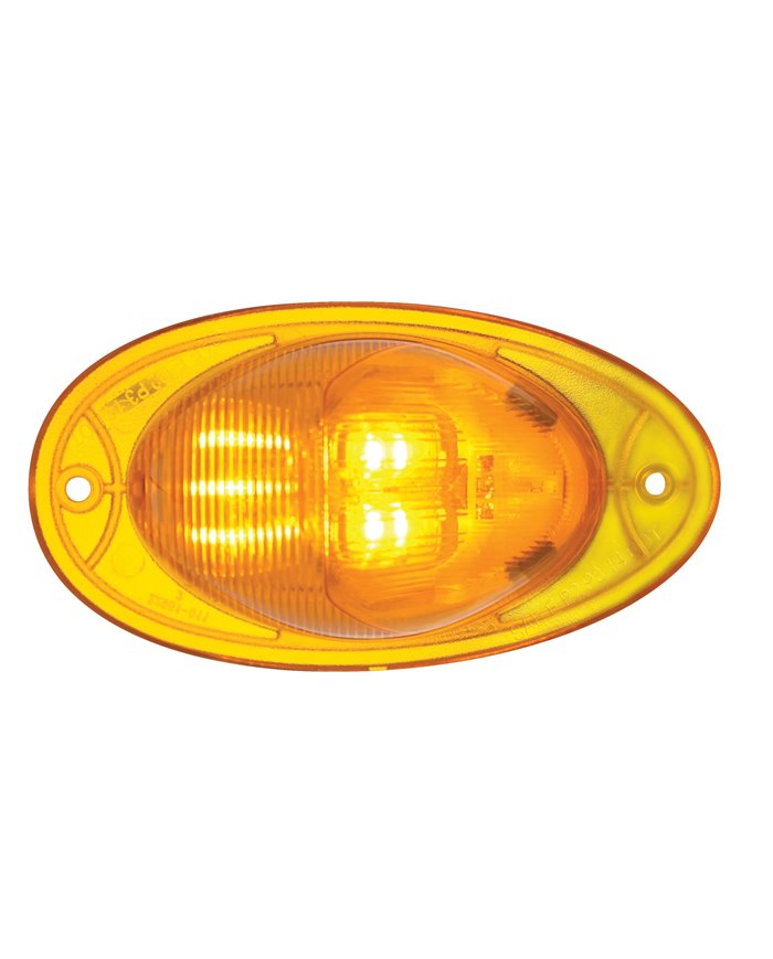 (CARD) 7 LED FREIGHTLINER TURN SIGNAL LIGHT - AMBER LED/AMBER LENS
