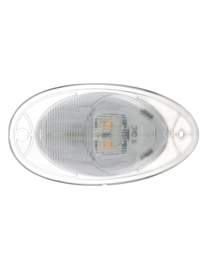 (CARD) 7 LED FREIGHTLINER TURN SIGNAL LIGHT - AMBER LED/CLEAR LENS