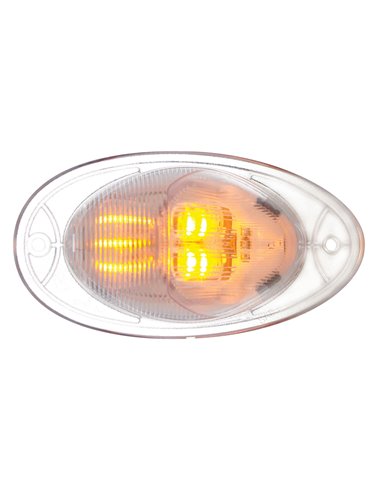 (CARD) 7 LED FREIGHTLINER TURN SIGNAL LIGHT - AMBER LED/CLEAR LENS (CARD) 7 LED FREIGHTLINER TURN SIGNAL LIGHT - AMBER LED/CLEAR LENS
