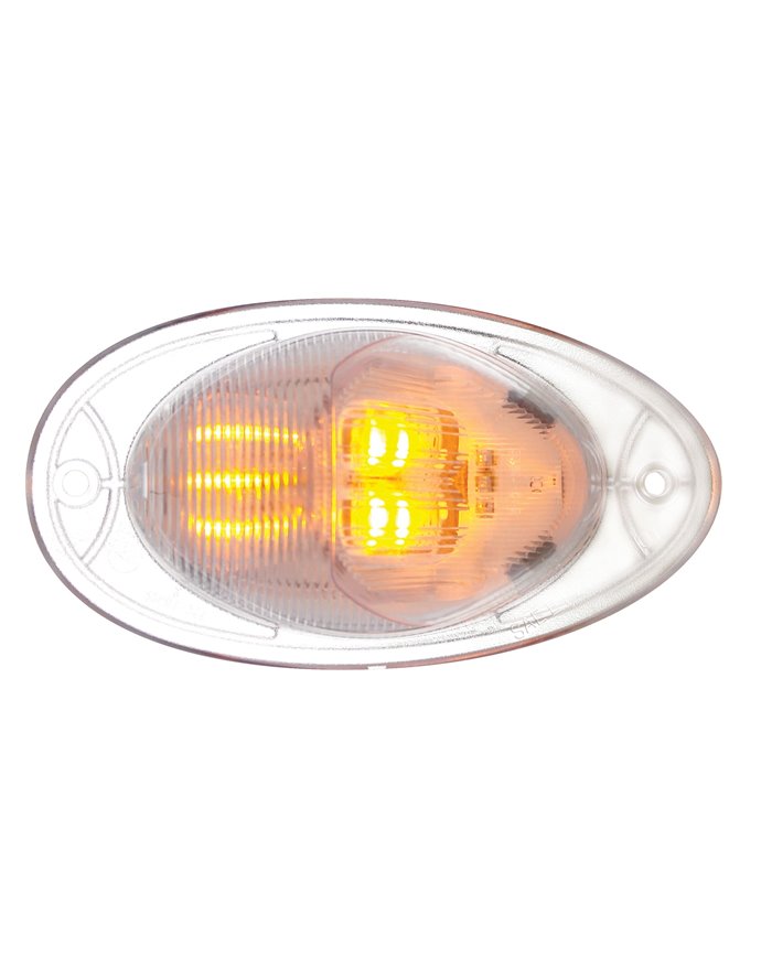 (CARD) 7 LED FREIGHTLINER TURN SIGNAL LIGHT - AMBER LED/CLEAR LENS