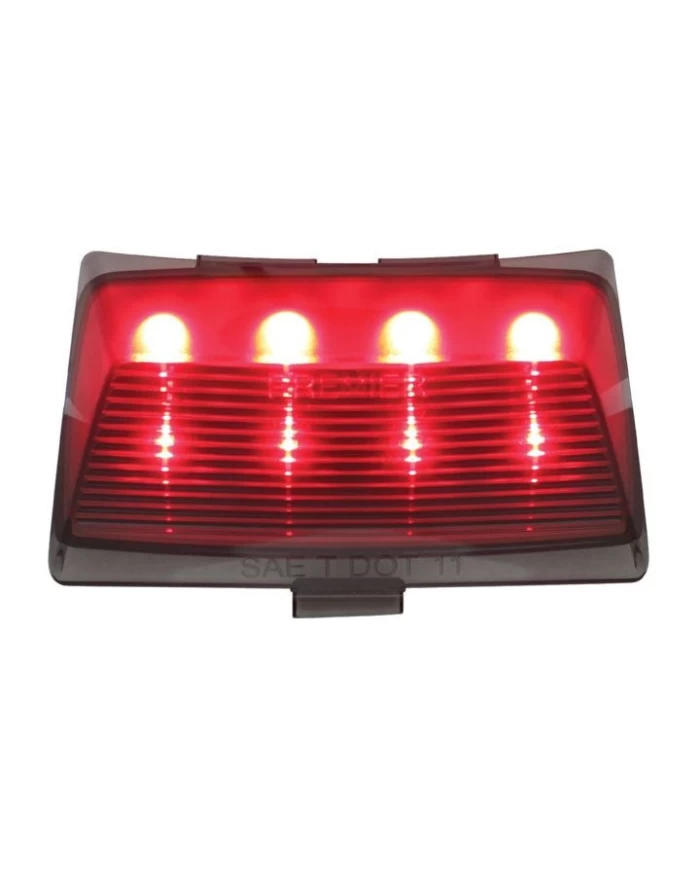 (CARD) 8 LED HARLEY FENDER TIP LIGHT - RED LED/SMOKE LENS