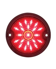 (CARD) 21 LED 3 1/4" ROUND HARLEY DAVIDSON SIGNAL LIGHT WITH 1156 PLUG - RED / SMOKE LENS