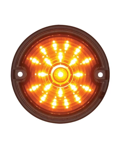 (CARD) 21 LED 3 1/4" ROUND HARLEY DAVIDSON SIGNAL LIGHT WITH 1157 PLUG - AMBER / SMOKE LENS (CARD) 21 LED 3 1/4" ROUND HARLEY DAVIDSON SIGNAL LIGHT WITH 1157 PLUG - AMBER / SMOKE LENS