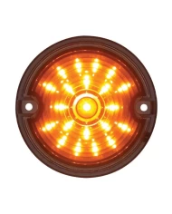 (CARD) 21 LED 3 1/4" ROUND HARLEY DAVIDSON SIGNAL LIGHT WITH 1157 PLUG - AMBER / SMOKE LENS