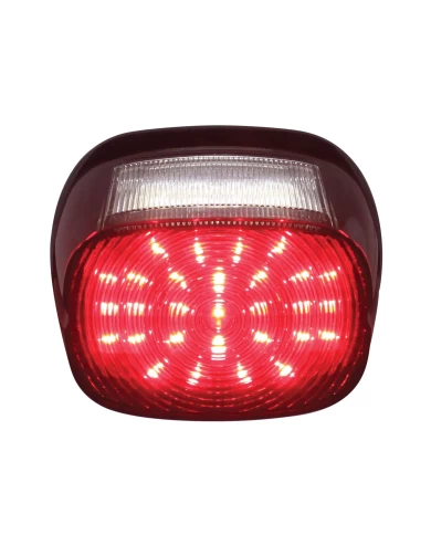 (CARD) 29 RED LED HARLEY MOTORCYCLE TAIL LIGHT WITH 4 WHITE LED LICENSE LIGHT - SMOKE LENS (CARD) 29 RED LED HARLEY MOTORCYCLE TAIL LIGHT WITH 4 WHITE LED LICENSE LIGHT - SMOKE LENS